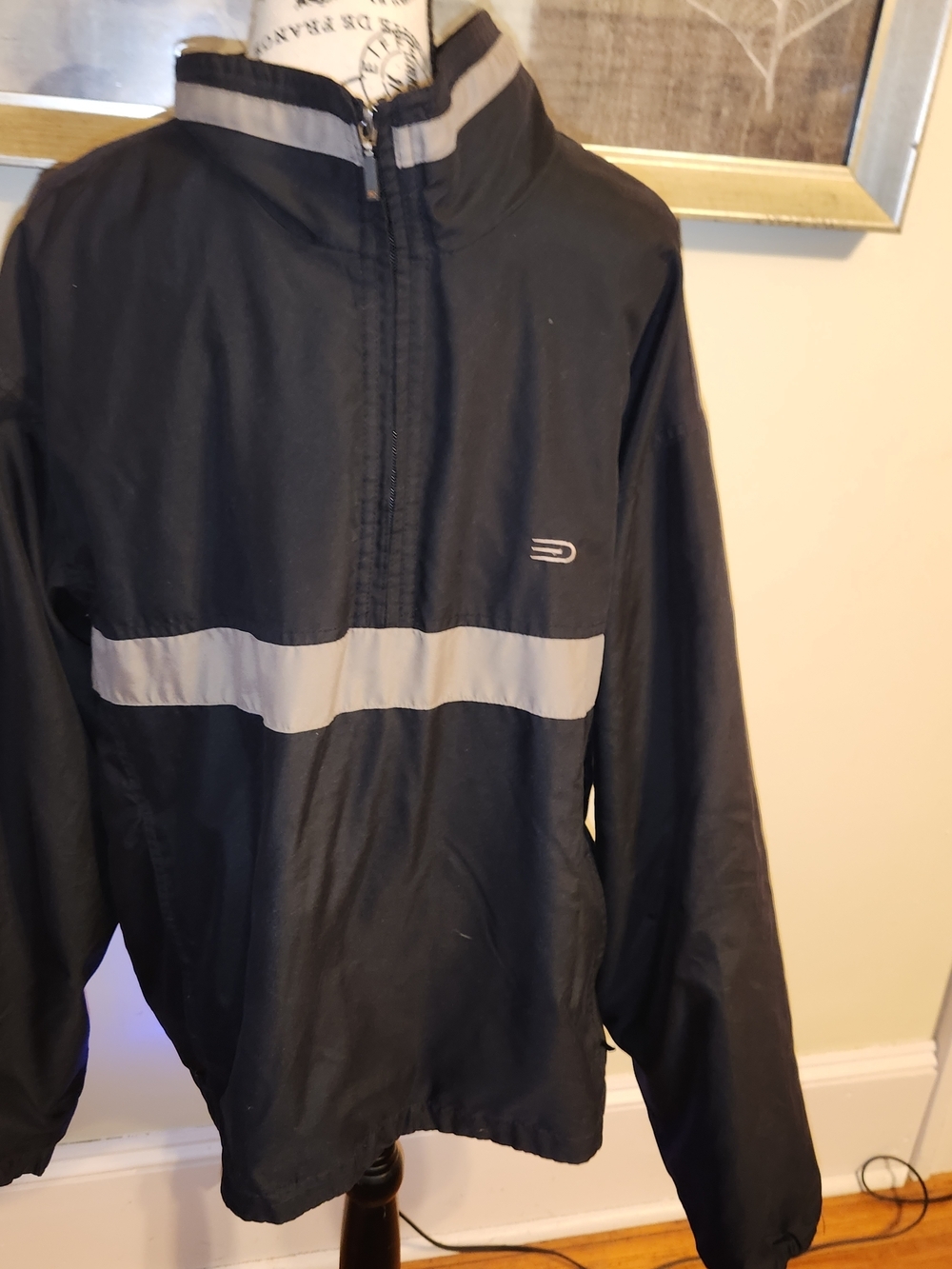 L Dockers Golf Stain Defender 1/4 Zip Windbreaker Jacket Men’s Large Black & Tan